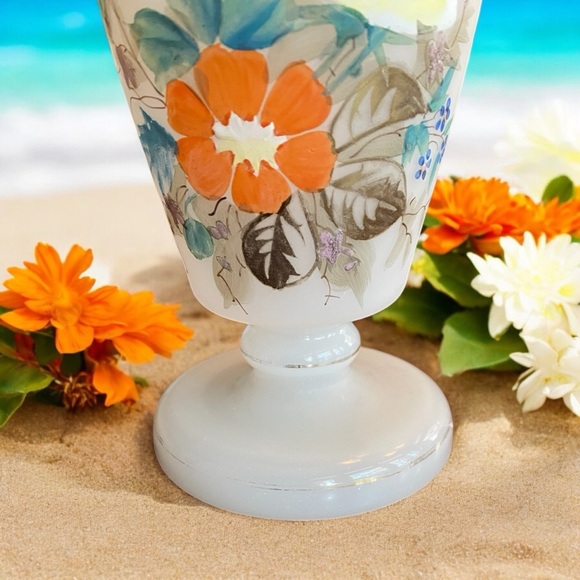 Antique Victorian Bristol Glass Vase - Picture 7 of 14